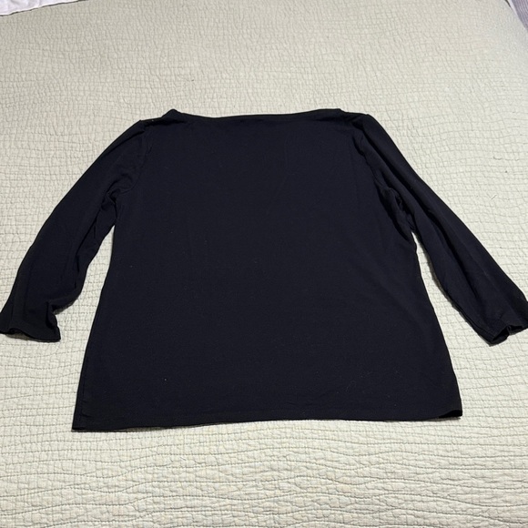 Ann Taylor Factory Classic Black 3/4 Long Sleeve Tee - Picture 2 of 4